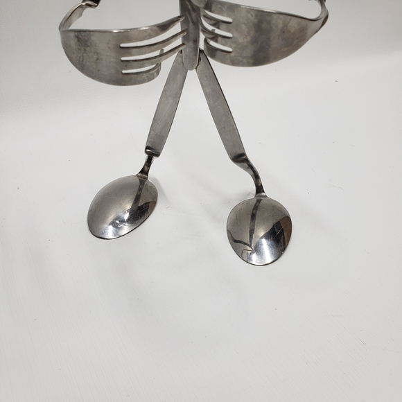 Silver Tone Metal  Serving Utensils Holder - Picture 3 of 10